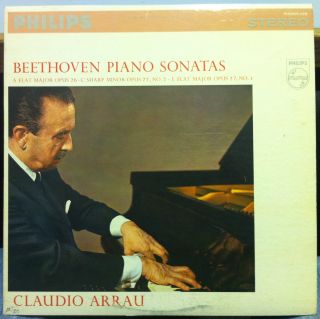 CLAUDIO ARRAU beethoven piano sonatas LP VG+ PHS 900 028 Stereo Record 