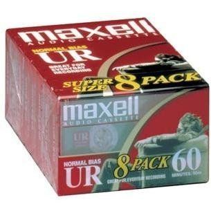 New Maxell UR 60 Blank Audio Cassette Tape 8 Pack