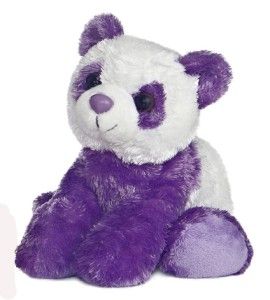 Aurora Plush Bright Purple Panda Bear Mini Flopsie Stuffed Animal Toy 