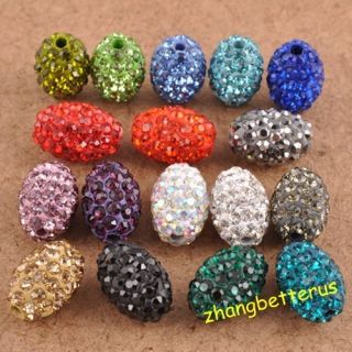 Pcs Austrian Crystal Football Spacer Beads Charms Jewelry Findings 
