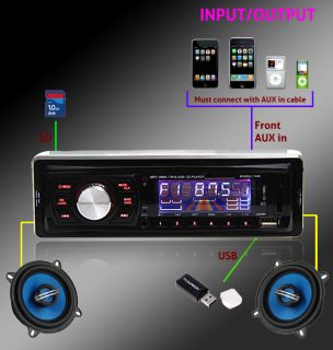 LCD Display Car Stereo with  WMA FM Radio USB SD Card  iPod Aux 
