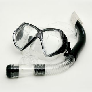   Scuba Dive Mask Snorkel Set Aqua Water Sports Equipment Black