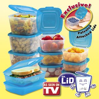 As Seen on TV Mr. Lid  Attachable Lid Food Storage Plastic Tupperware 