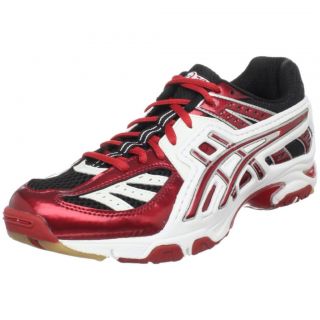 Asics Womens Gel Volley Lyte Volleyball Shoe Sneaker Red White Black 