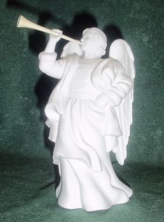Avon Nativity Collectibles 1992 Bisque Gabriel The Angel with Trumpet 