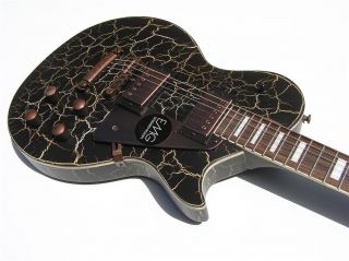 NEW AXL DISTRESSED BLACK CRACKLE PRO QUALITY ELECTRIC LP GUITAR