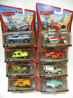    Cars 2 Lot of 8 Grem Acer Sarge Miles Axelrod Petrov McQueen Finn