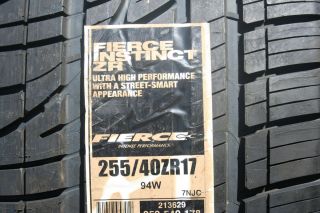 Two Brand New 255 40 17 Fierce Instinct Tires 94W Made in USA Shipping 