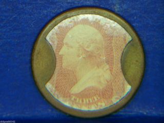 AYERS PILL 3 CENT ENCASED STAMP RARE POSTAGE TOKEN 1862 U S