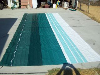 RV Awning Replacement Fabric 18 ft Green White A E 97