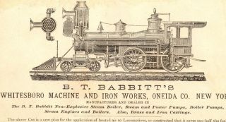 1888 Pittsburgh Locomotive & Car Works Railroad Train Engine Business 