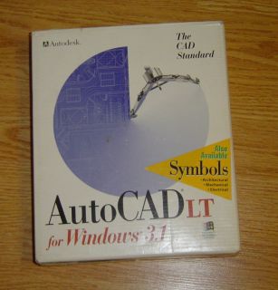 Vintage Autodesk AutoCAD Lt CAD Software for Windows 3 1 with Book in 