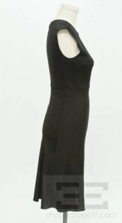Azzedine ALAIA Black Jersey Seamed Flounce Dress Size M