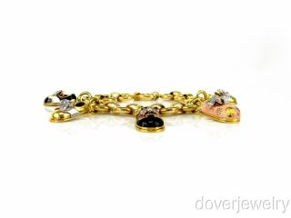Aaron Basha Diamond 18K Gold Baby Shoe Charm Bracelet $17100 00