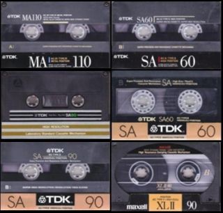 Lot 6 Blank Audio Cassette Tape Metal High Bias TDK MA SA Maxell XLII 