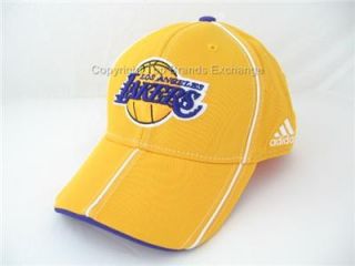 Adidas Los Angeles Lakers Yellow Flexfit Cap Hat L XL