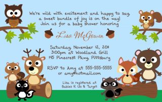Forest Friends Baby Shower Invitation You Print Woodland Deer Owl 