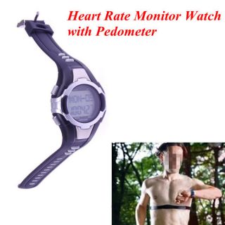 New Pulse Heart Rate Monitor with Pedometer and Backlight Watch