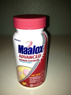 Maalox Advanced Maximum Strength Antacid Antigas 35 Chewable Tablets 