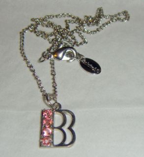   claire s pink rhinestone letter b necklace description cute claire