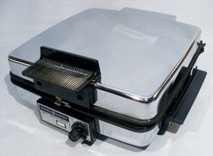   GE Chrome WAFFLE Iron maker BAKER Sandwich GRILL Made in USA EXC COND