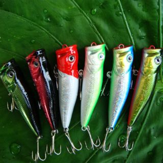 6XTOPWATER Poppers Fishing Lures Bait Tackle Hooks X71