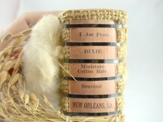 SouvenirVintage Miniature Cotton Bale from Mew Orleans Louisiana