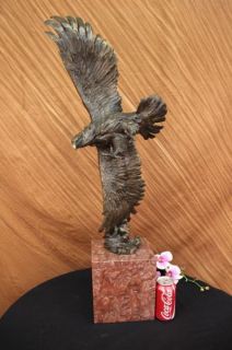 Signed American Bald Eagle Bronze Sculpture Statue Figure Art Deco 