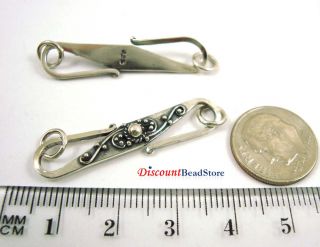 Huge Sterling Silver Bali Bead s Clasp 43mm F021