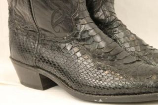 Mens ACME (Circle A) Black Exotic Python Snakeskin Cowboy Boots Mens 
