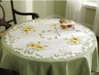 Sunflower Fall Table Rounder Linens Polyester Kitchen Decor New I3244 