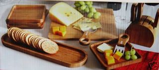 12 PC Bamboo Appetizer Cheese Cutting Board Set