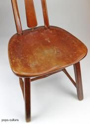 Vintage Cushman Amish Style Heart Back Maple Side Chair