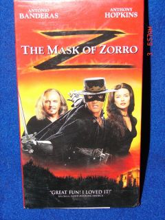 The Mask of Zorro VHS 1998 Zeta Jones Banderas Hopkins