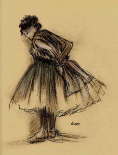 Ballerina Pastel and Charcoal Drawing Signed by Degas w Provenance 