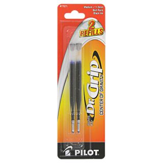 Pilot Dr. Grip Ballpoint Pen Refills, Medium Point, Black, Ink, 6/Pack