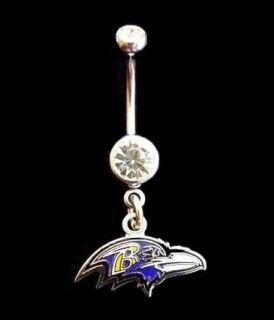 NFL BALTIMORE RAVENS FOOTBALL Navel Belly Button Ring BODY JEWELRY 