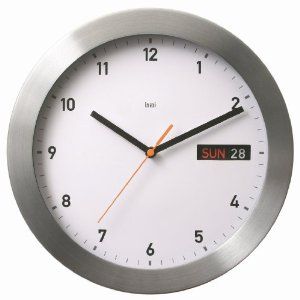 Bai Automatic Day Date Silver White Aluminum Wall Clock