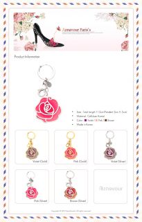Aznavour] Lovely Wide Rose Key Chains (Wholesale Available) #K005.