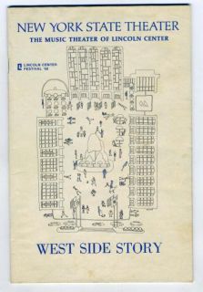 West Side Story Program New York State Theatre 1968