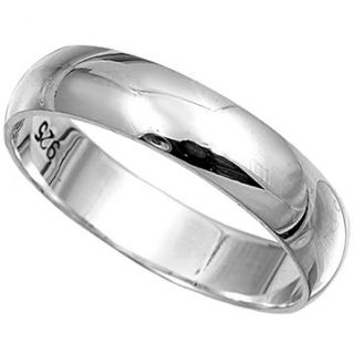 925 Sterling Silver Ring Plain Wedding Band 5 mm 925 Sterling Sizes 6 
