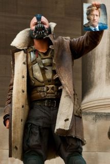 BANE 100% REAL COW HIDE LEATHER TRENCH COAT JACKET  THE DARK KNIGHT 