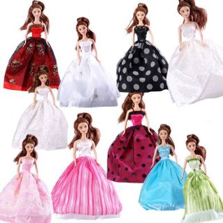 Lot 30 Items New Barbie Dresses Princess Clothes Shoes Gown for Doll 