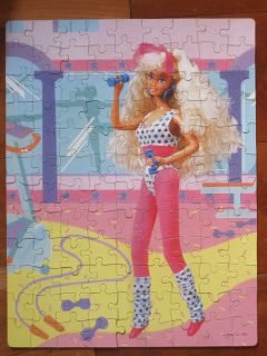 1991 Mattel Barbie Fitness Workout Puzzle 100 Pieces w Box