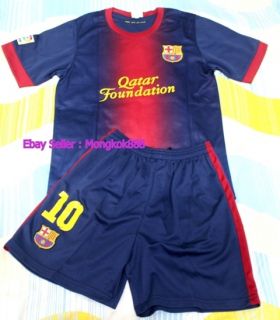 Youth Kids New Barcelona Home Messi Soccer Jersey Set