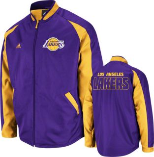 Los Angeles Lakers Adidas Purple Tip Off Midweight Jacket Sz Large 