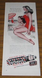1946 Vintage Ad Barbasol Shaving Cream Sexy Cheesecake Swimsuit Ladies 