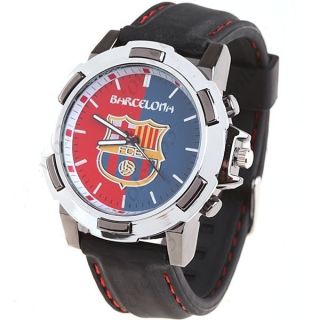 Newest Style Barcelona Football Club Badge Design Round Steel Watch 