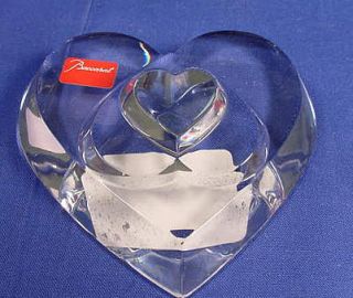 Baccarat HEART OF LOVE Paperweight/Figurine Clear NIB Ret $150
