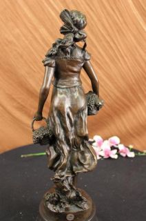 Bacchus Godess of Wine Bronze Statue with Signature Art Figurine 